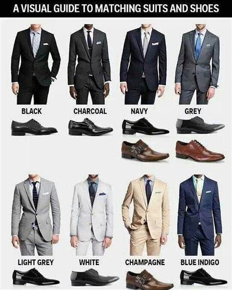 men's suit combinations chart.